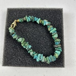 Genuine NATURAL‎ * TURQUIOSE * STONE BRACELET, 7.5 INCHES Long